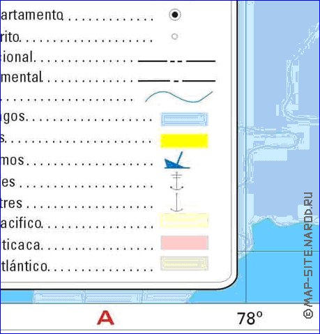 Administratives carte de Perou en espagnol