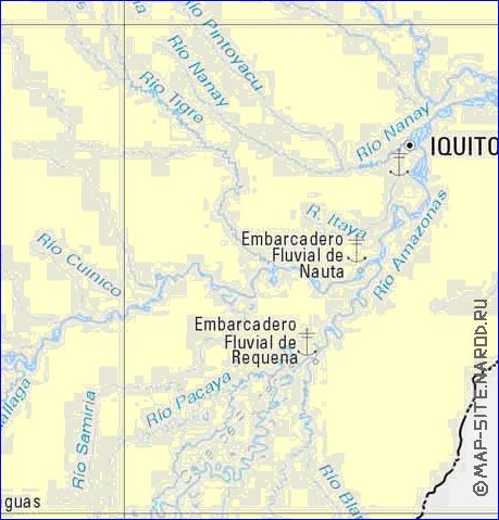 Administratives carte de Perou en espagnol