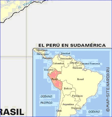 Administratives carte de Perou en espagnol