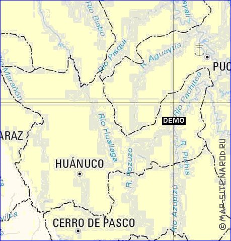 Administratives carte de Perou en espagnol