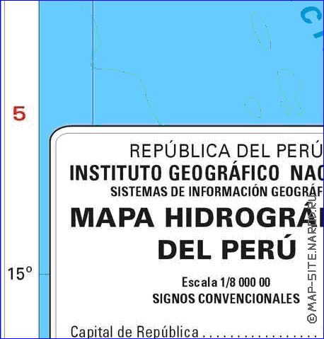 Administratives carte de Perou en espagnol