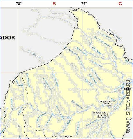 Administratives carte de Perou en espagnol