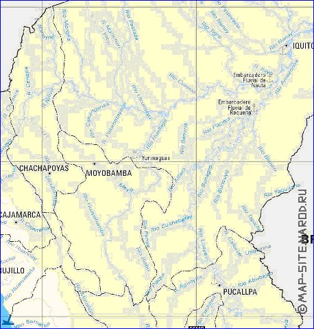 Administratives carte de Perou en espagnol