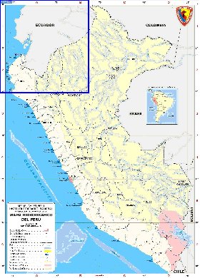 Administratives carte de Perou en espagnol