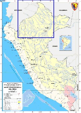 Administratives carte de Perou en espagnol