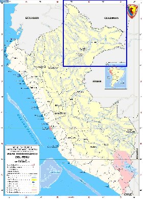Administratives carte de Perou en espagnol