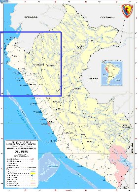 Administratives carte de Perou en espagnol