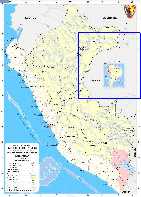 Administratives carte de Perou en espagnol