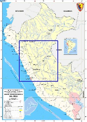 Administratives carte de Perou en espagnol
