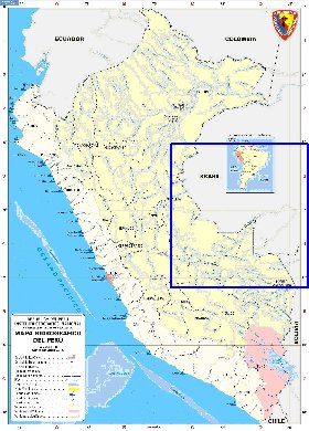Administratives carte de Perou en espagnol