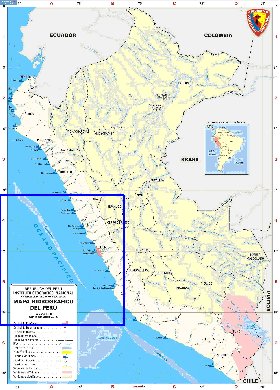 Administratives carte de Perou en espagnol