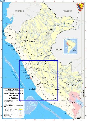 Administratives carte de Perou en espagnol