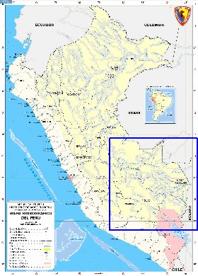Administratives carte de Perou en espagnol