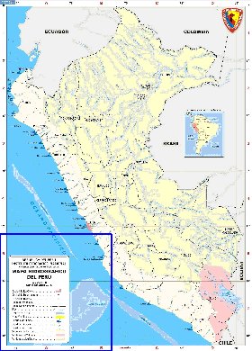 Administratives carte de Perou en espagnol