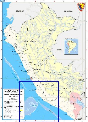 Administratives carte de Perou en espagnol