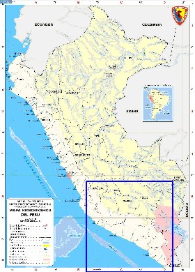 Administratives carte de Perou en espagnol