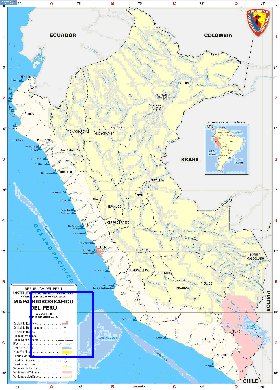 Administratives carte de Perou en espagnol