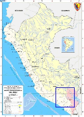 Administratives carte de Perou en espagnol