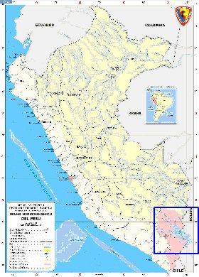 Administratives carte de Perou en espagnol