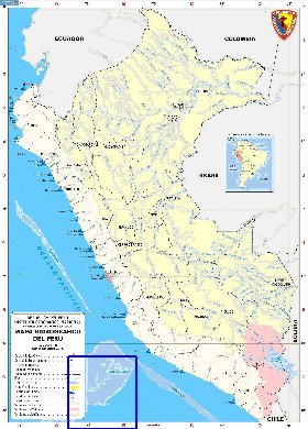Administratives carte de Perou en espagnol