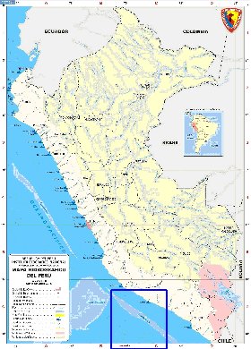 Administratives carte de Perou en espagnol