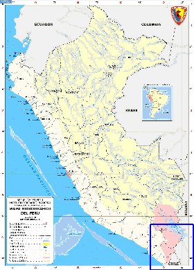 Administratives carte de Perou en espagnol