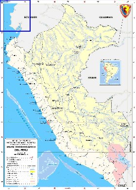 Administratives carte de Perou en espagnol
