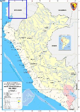 Administratives carte de Perou en espagnol
