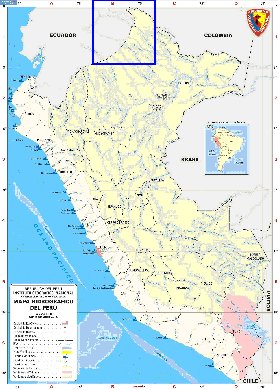 Administratives carte de Perou en espagnol