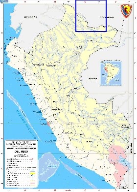 Administratives carte de Perou en espagnol