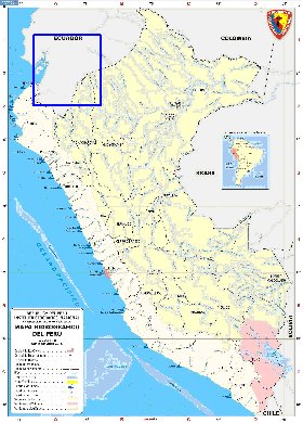 Administratives carte de Perou en espagnol