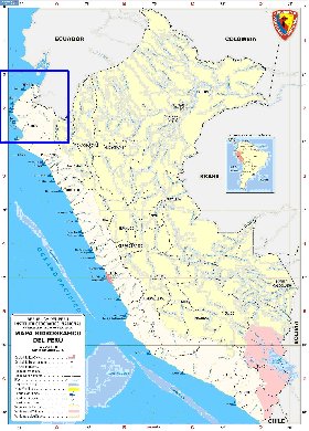 Administratives carte de Perou en espagnol