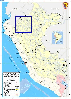 Administratives carte de Perou en espagnol