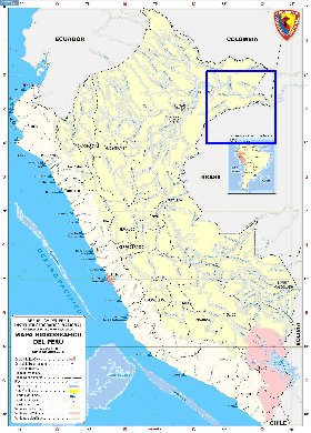 Administratives carte de Perou en espagnol