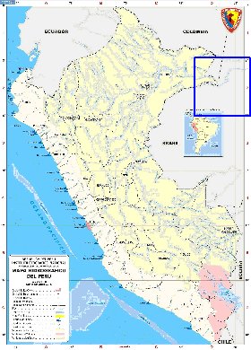 Administratives carte de Perou en espagnol