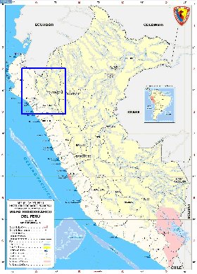 Administratives carte de Perou en espagnol
