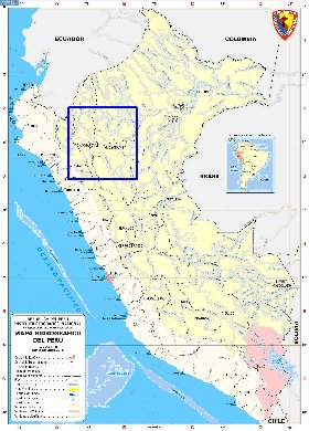 Administratives carte de Perou en espagnol