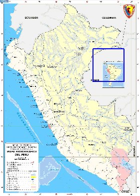 Administratives carte de Perou en espagnol
