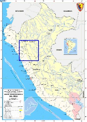 Administratives carte de Perou en espagnol