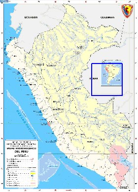 Administratives carte de Perou en espagnol