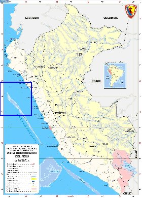 Administratives carte de Perou en espagnol