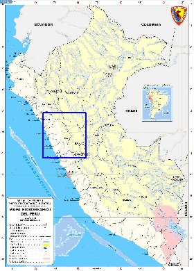 Administratives carte de Perou en espagnol