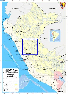 Administratives carte de Perou en espagnol