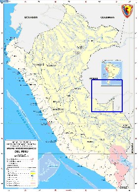 Administratives carte de Perou en espagnol