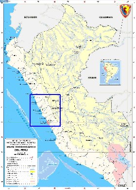 Administratives carte de Perou en espagnol