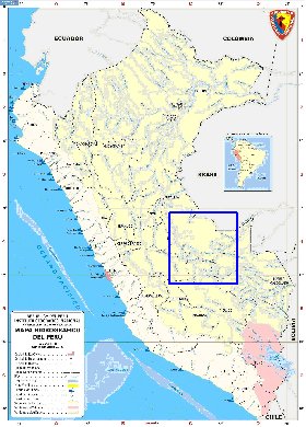 Administratives carte de Perou en espagnol