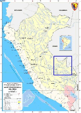 Administratives carte de Perou en espagnol