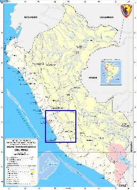 Administratives carte de Perou en espagnol