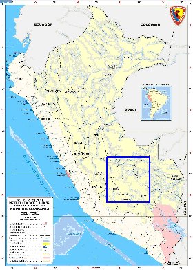 Administratives carte de Perou en espagnol