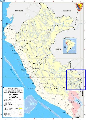 Administratives carte de Perou en espagnol